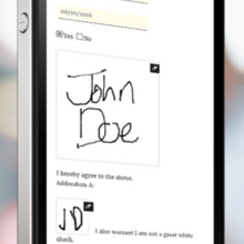 e-signature on phone