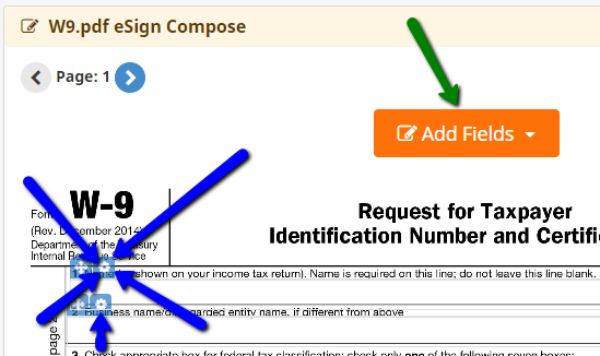 e-signature required field controls