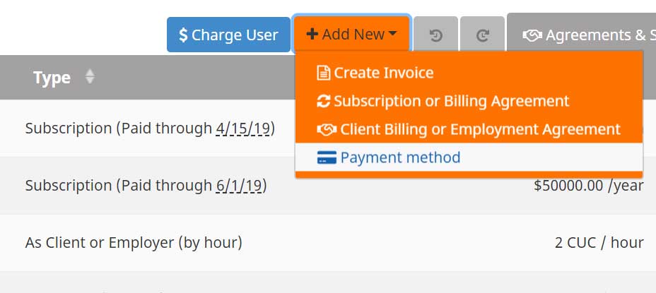 CRM Charge User