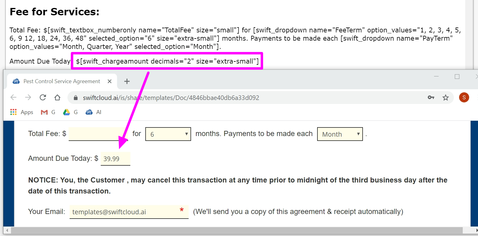 eSign with Payment Example 1