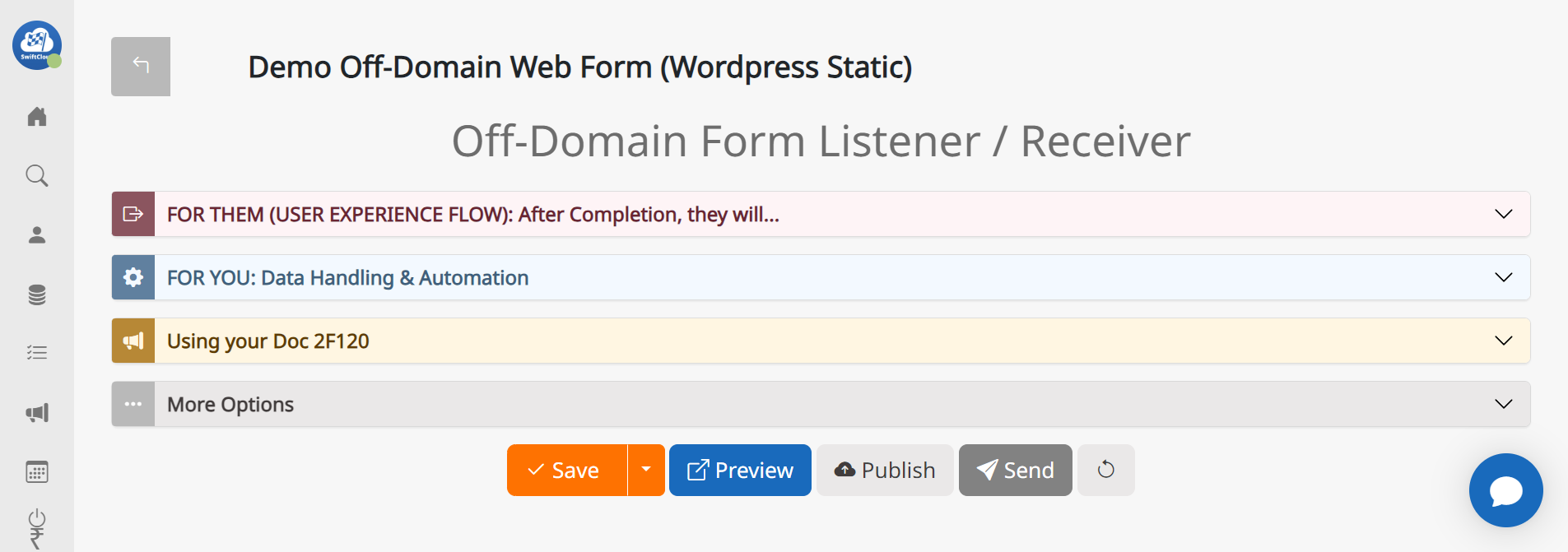 Static wordpress forms hosting